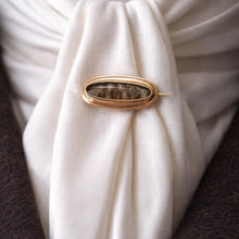 Load image into Gallery viewer, Antique Georgian 15ct Gold Hairwork Keepsake Brooch Circa 1800 : Sentimental Memorial Cravat/Lapel Pin
