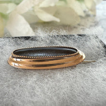 Load image into Gallery viewer, Antique Georgian 15ct Gold Hairwork Keepsake Brooch Circa 1800 : Sentimental Memorial Cravat/Lapel Pin
