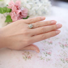 Charger l'image dans la galerie, Antique Victorian Natural Opal &amp; Diamond Daisy Cluster Ring, Size UK T, US 9-1/2
