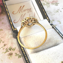 Charger l'image dans la galerie, Antique Victorian Natural Opal &amp; Diamond Daisy Cluster Ring, Size UK T, US 9-1/2
