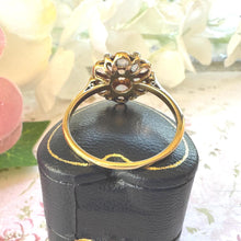 Charger l'image dans la galerie, Antique Victorian Natural Opal &amp; Diamond Daisy Cluster Ring, Size UK T, US 9-1/2
