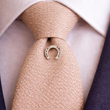 Load image into Gallery viewer, Antique Victorian Sterling Silver Lucky Horseshoe Stick Pin, Circa 1890
