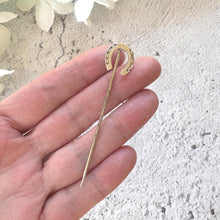 Load image into Gallery viewer, Antique Victorian Sterling Silver Lucky Horseshoe Stick Pin, Circa 1890

