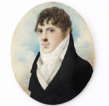 Load image into Gallery viewer, Antique Georgian Portrait Miniature Pendant of a Gentleman: Romantic Regency Keepsake, circa 1805–1820
