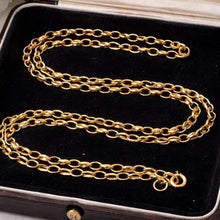 Lade das Bild in den Galerie-Viewer, Vintage 9ct Gold Oval Belcher Link 27" Long Chain Necklace: London 1983 Hallmarks
