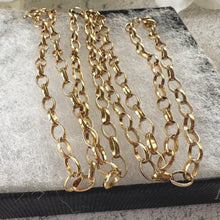 Lade das Bild in den Galerie-Viewer, Vintage 9ct Gold Oval Belcher Link 27" Long Chain Necklace: London 1983 Hallmarks
