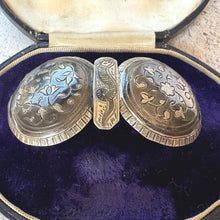 Carica l'immagine nel visualizzatore di Gallery, Rare Antique Imperial Russian Niello Silver Zoomorphic Belt Buckle, Dated 1872, Caucasus Dagestan
