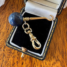 Charger l'image dans la galerie, Antique Victorian Lapis Lazuli Novelty Miniature Button Hook Pendant Charm
