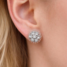 Cargar imagen en el visor de la galería, 1940s Art Deco Sterling Silver Crystal Pendant Necklace Earrings Set: Star-Art, New York
