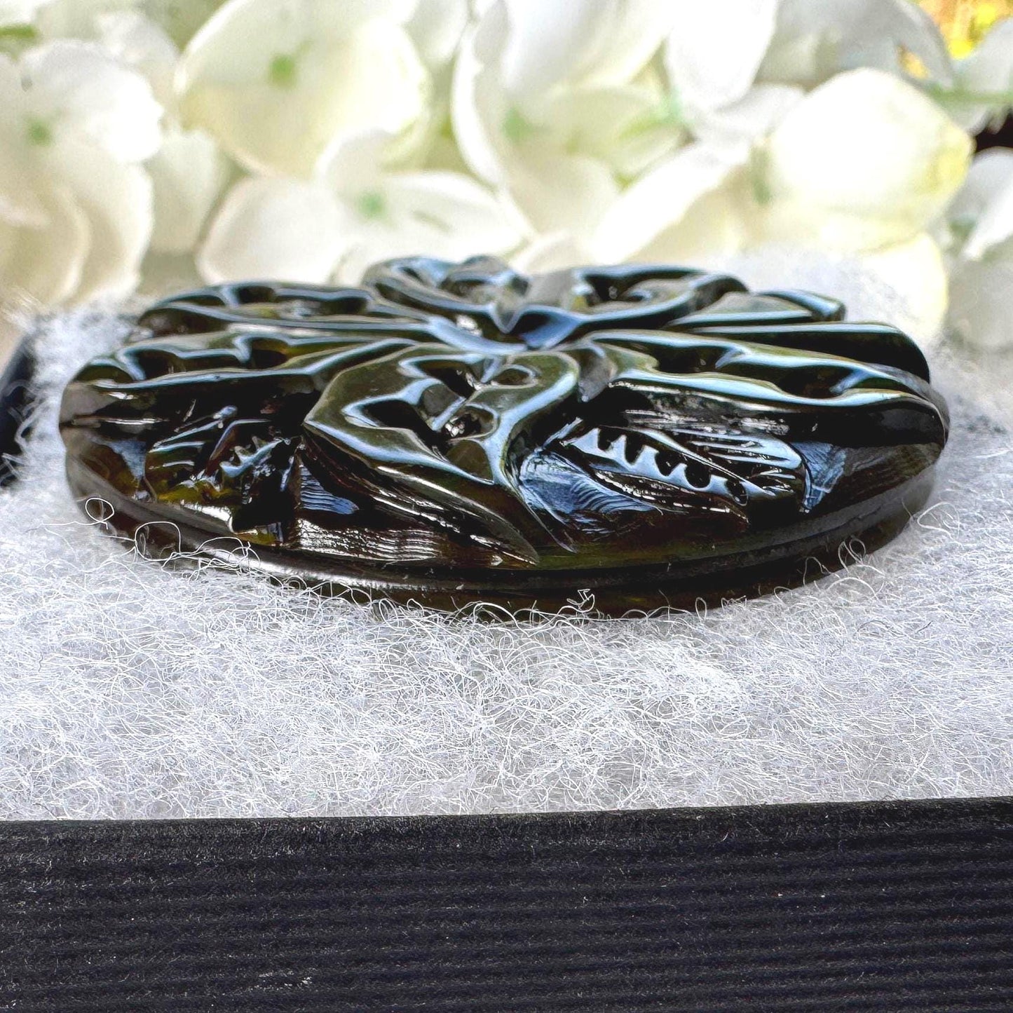 Huge 1930s Deep Carved Bakelite Flower Brooch