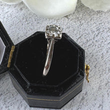 Charger l'image dans la galerie, Vintage 18ct White Gold 0.43ct Diamond Solitaire Ring, Square Bezel Set, Size M.5/6.5

