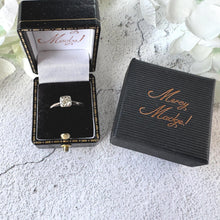 Charger l'image dans la galerie, Vintage 18ct White Gold 0.43ct Diamond Solitaire Ring, Square Bezel Set, Size M.5/6.5
