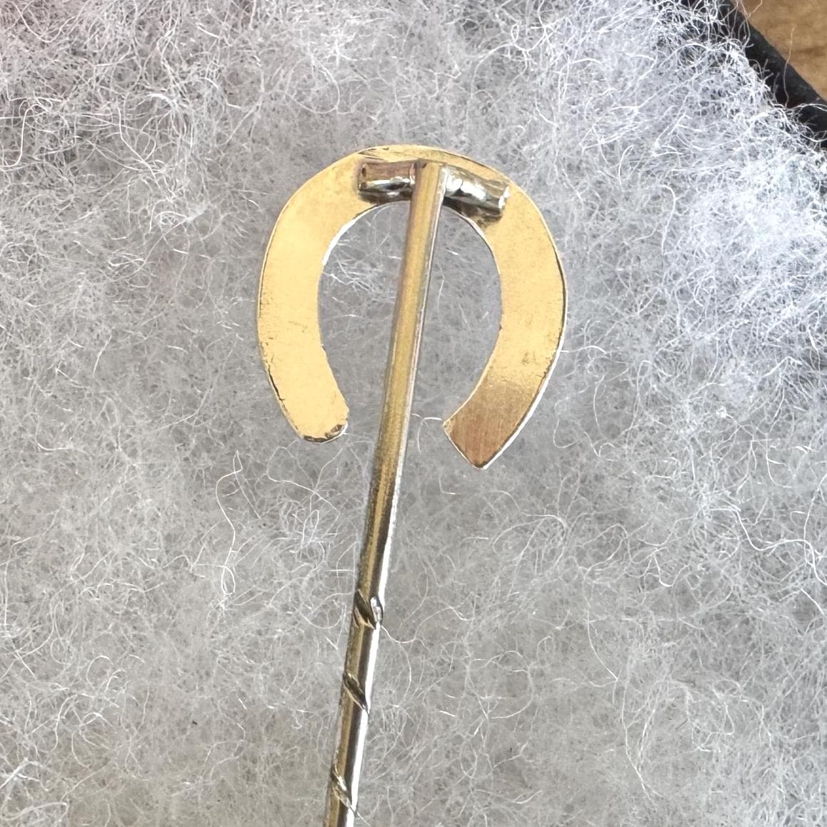 Antique Victorian Sterling Silver Lucky Horseshoe Stick Pin, Circa 1890