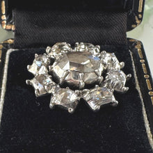 Carica l'immagine nel visualizzatore di Gallery, Georgian Rose Cut Diamond Daisy Halo Brooch, 18ct Gold, Foiled Diamonds
