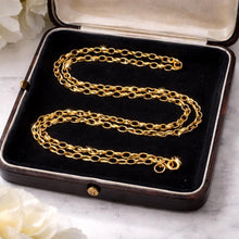 Lade das Bild in den Galerie-Viewer, Vintage 9ct Gold Oval Belcher Link 27" Long Chain Necklace: London 1983 Hallmarks
