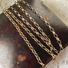 Lade das Bild in den Galerie-Viewer, Vintage 9ct Gold Oval Belcher Link 27" Long Chain Necklace: London 1983 Hallmarks

