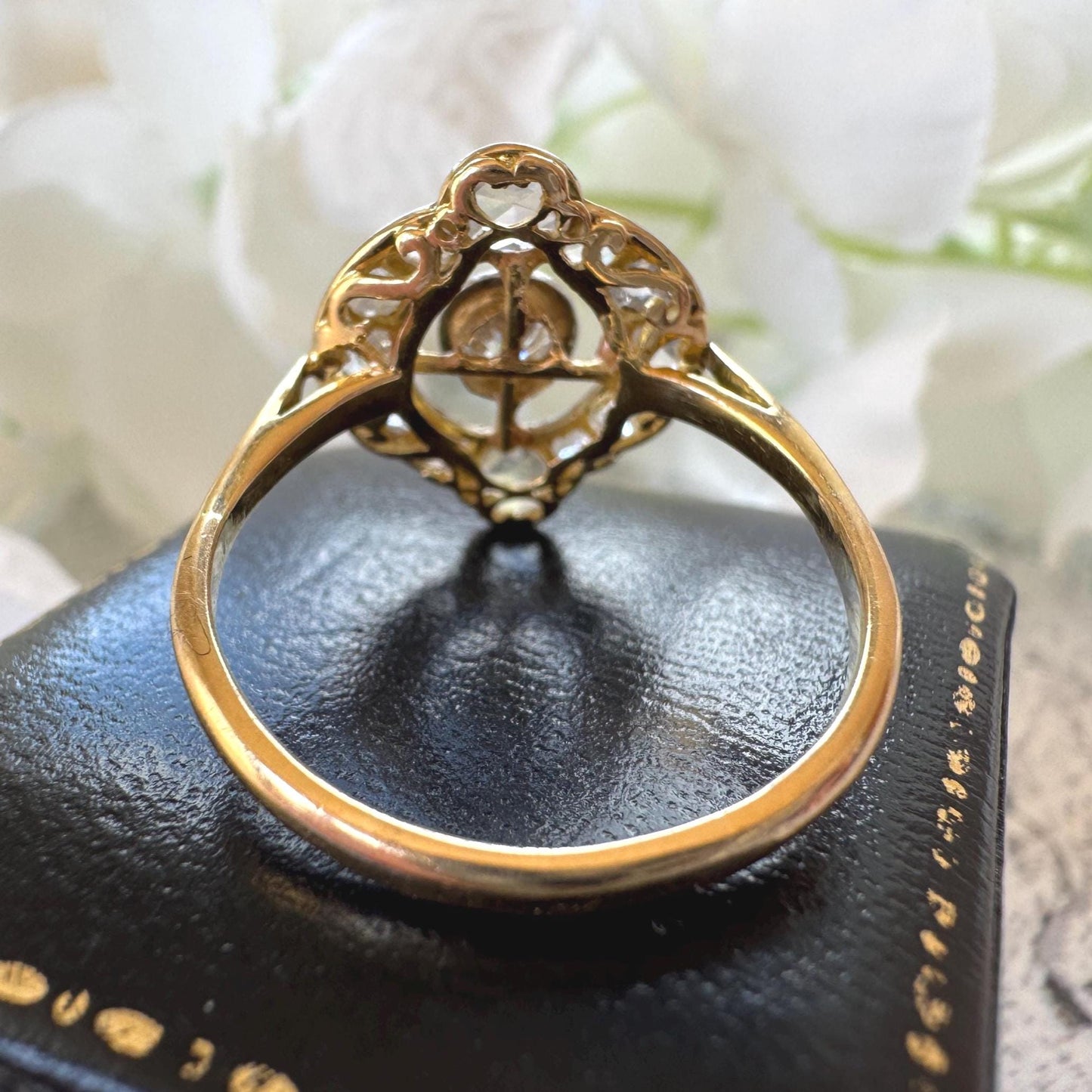 Victorian Diamond Target Ring: 1.14ct Old Mine Cut & Rose Cut Cluster. Platinum Topped 18ct Gold Antique Halo Ring