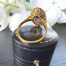 Charger l'image dans la galerie, Antique Art Deco Sapphire and Diamond Cluster Ring, Platinum Topped 18ct Gold, c.1920
