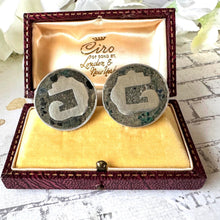 Carica l'immagine nel visualizzatore di Gallery, Vintage Mexican "Mosaico Azteca" Sterling Silver Cufflinks
