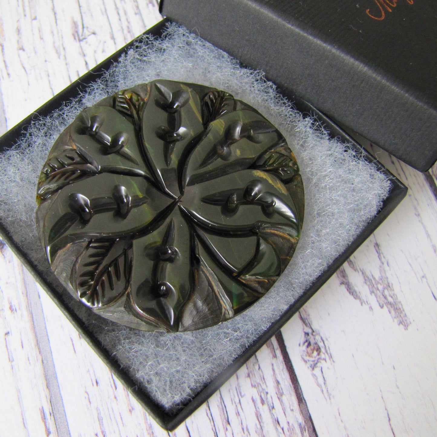 Huge 1930s Deep Carved Bakelite Flower Brooch