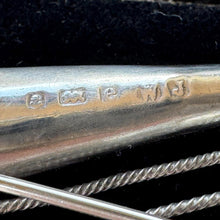 Carica l'immagine nel visualizzatore di Gallery, Antique Silver Irish Harp Brooch with Connemara Marble Shamrock, Hallmarked 1904
