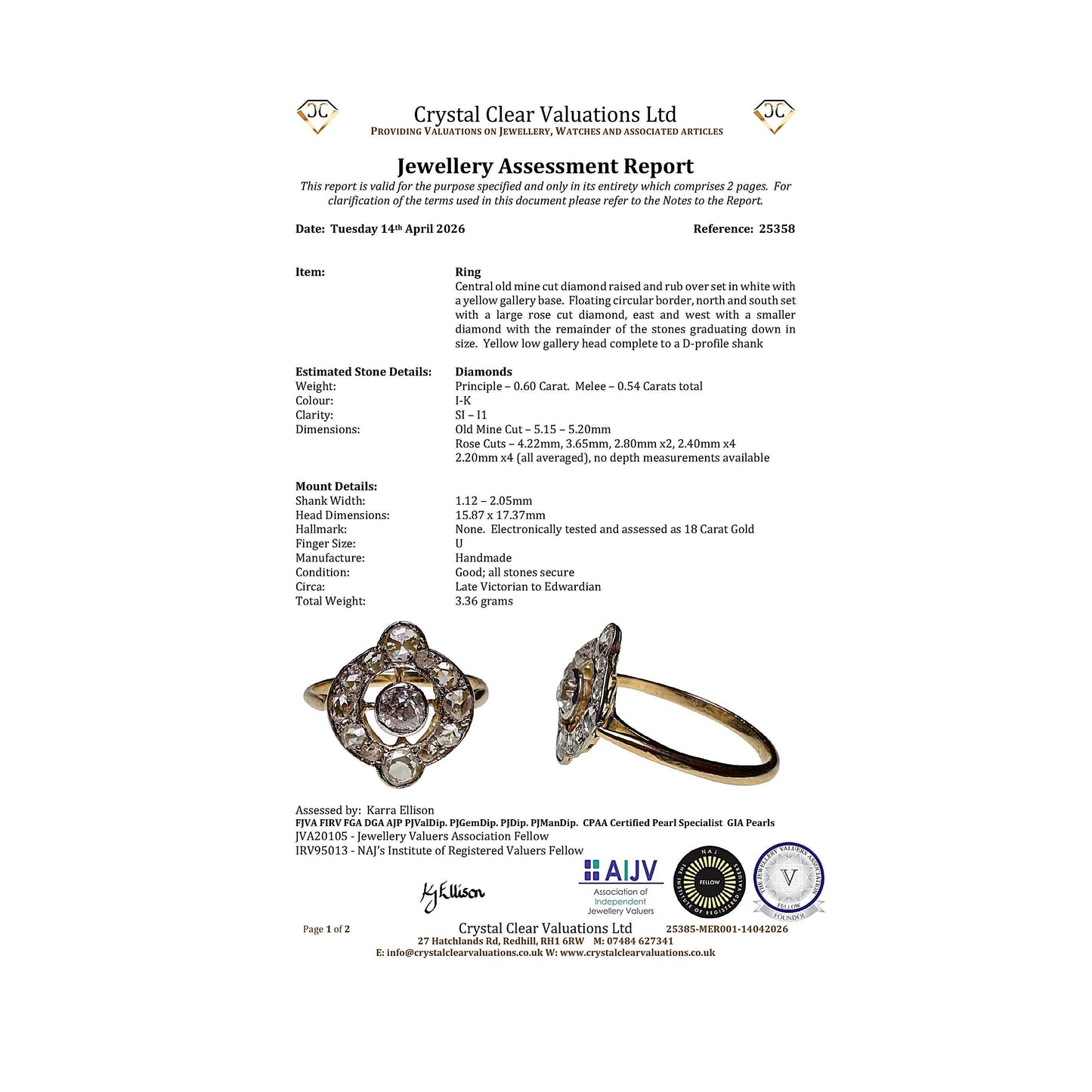 Victorian Diamond Target Ring: 1.14ct Old Mine Cut & Rose Cut Cluster. Platinum Topped 18ct Gold Antique Halo Ring
