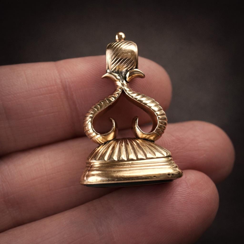 Antique Georgian Gold Cased Bloodstone Seal Fob Pendant. Circa 1790