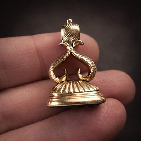 Antique Georgian Gold Cased Bloodstone Seal Fob Pendant. Circa 1790