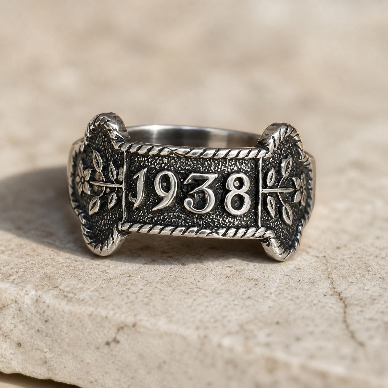 1938 Sterling Silver Statement Ring | Birmingham Hallmarked | St John Ambulance Bar | Reimagined Antique Silver