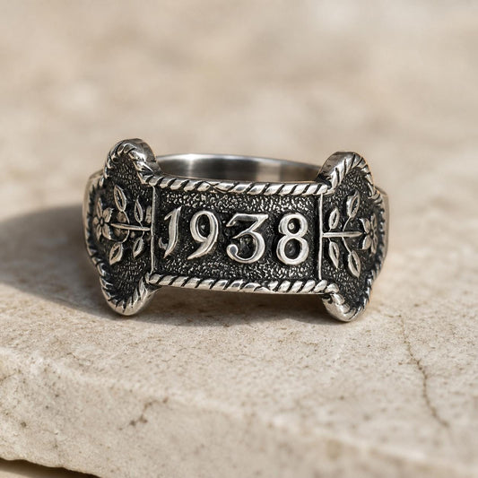 1938 Sterling Silver Statement Ring | Birmingham Hallmarked | St John Ambulance Bar | Reimagined Antique Silver