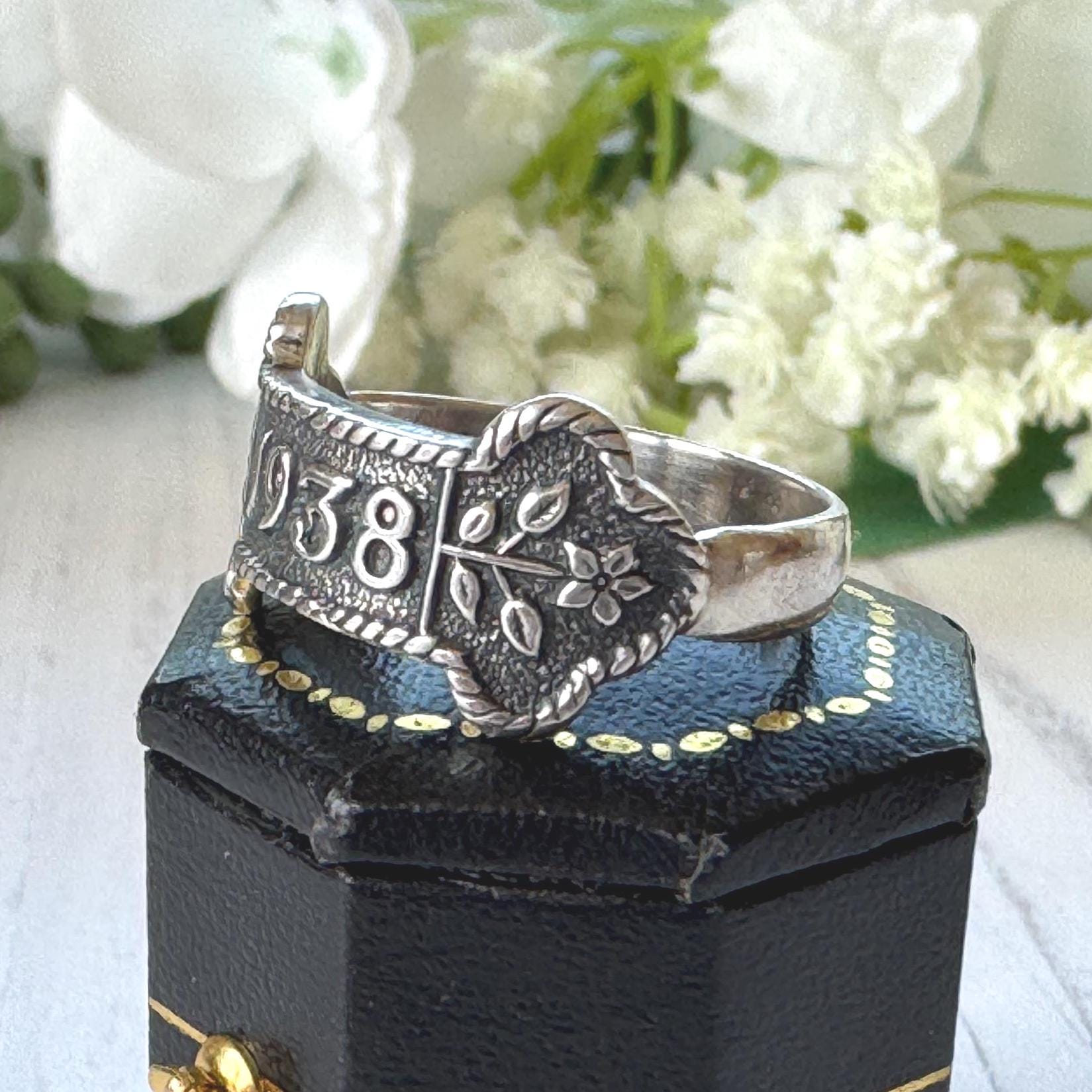 1938 Sterling Silver Statement Ring | Birmingham Hallmarked | St John Ambulance Bar | Reimagined Antique Silver