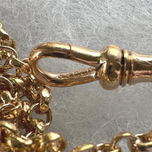 Carica l'immagine nel visualizzatore di Gallery, Antique Victorian 18ct Rolled Gold Guard Chain. 135cm Belcher Link Muff Chain/Sautoir Necklace
