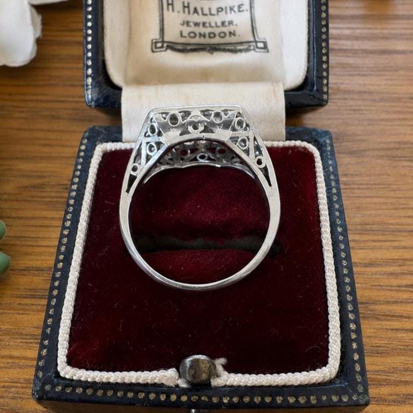 Art Deco Toi et Moi Diamond Ring 2.00ct Matched Old European Cut Diamonds Platinum Antique Engagement Ring
