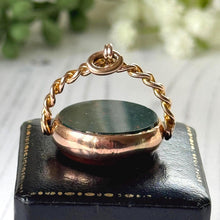Charger l'image dans la galerie, Antique 9ct Gold Spinning Fob Seal Pendant Fob With Bloodstone And Carnelian
