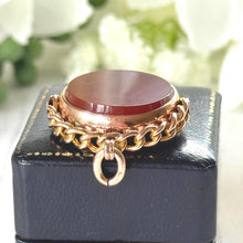 Charger l'image dans la galerie, Antique 9ct Gold Spinning Fob Seal Pendant Fob With Bloodstone And Carnelian
