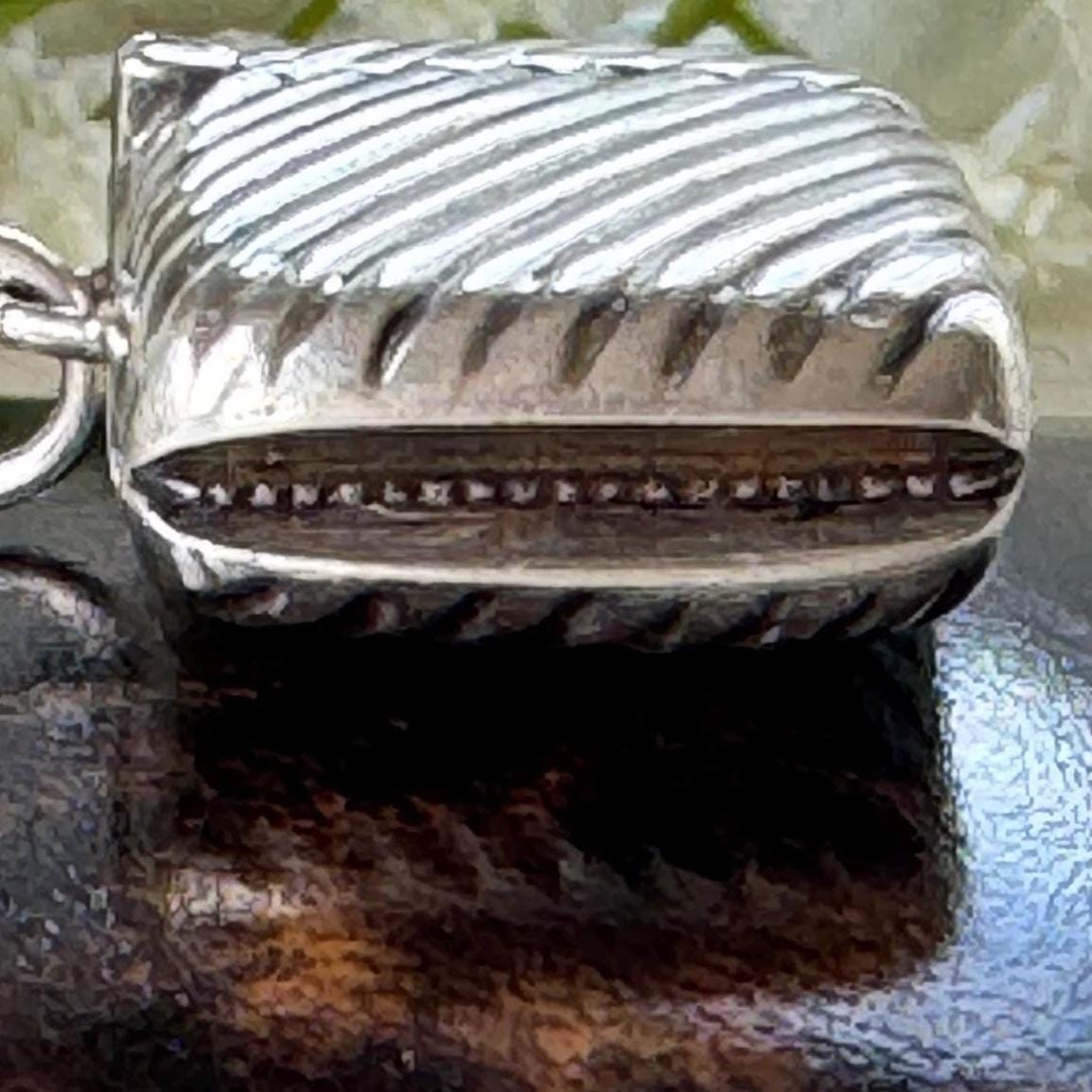 Antique Sterling Silver Miniature Vesta Match Safe Pendant, Chester 1901 Payton Pepper, Victorian Chatelaine Accessory
