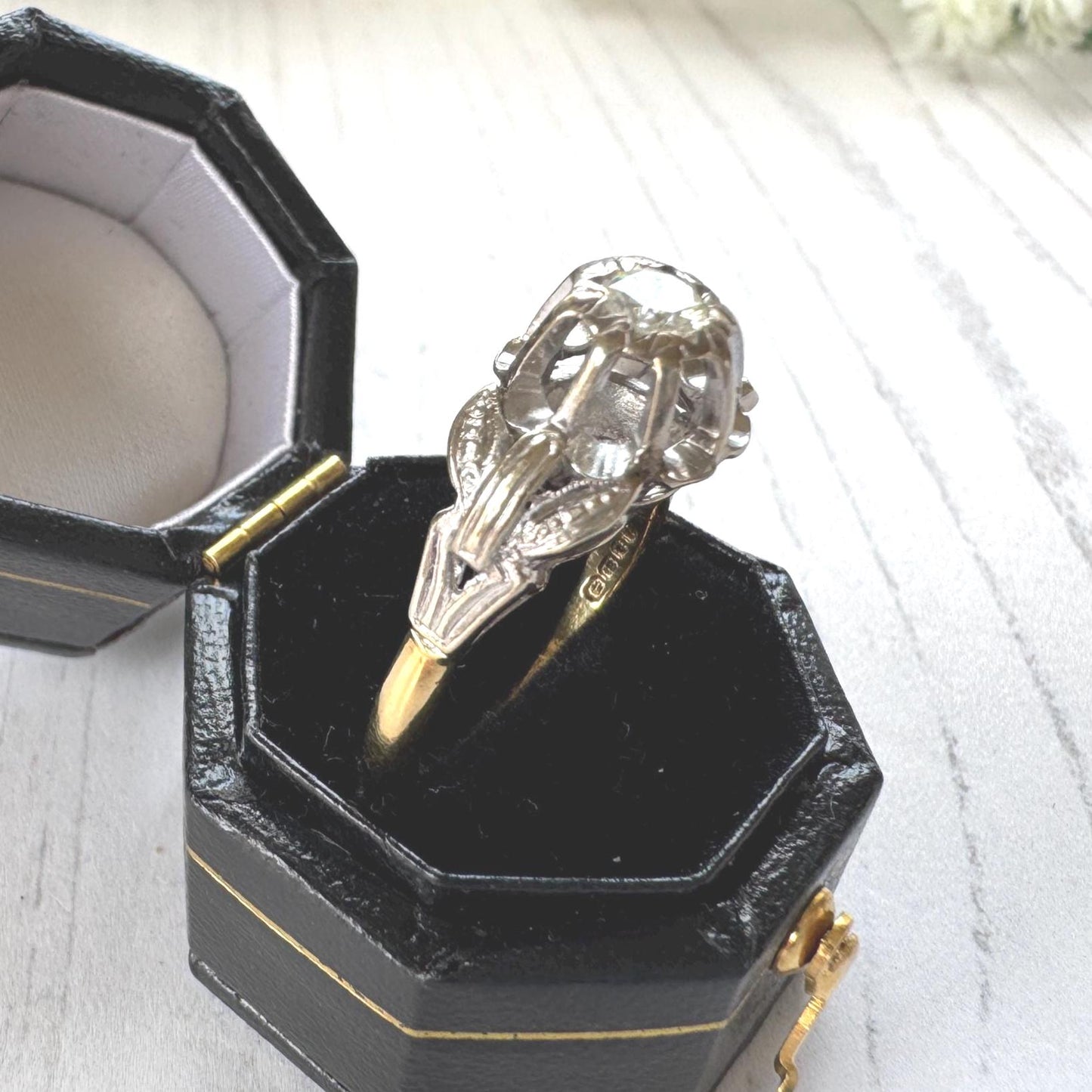 1970s Diamond Solitaire Ring, 18ct Gold, High-Set Statement Mount