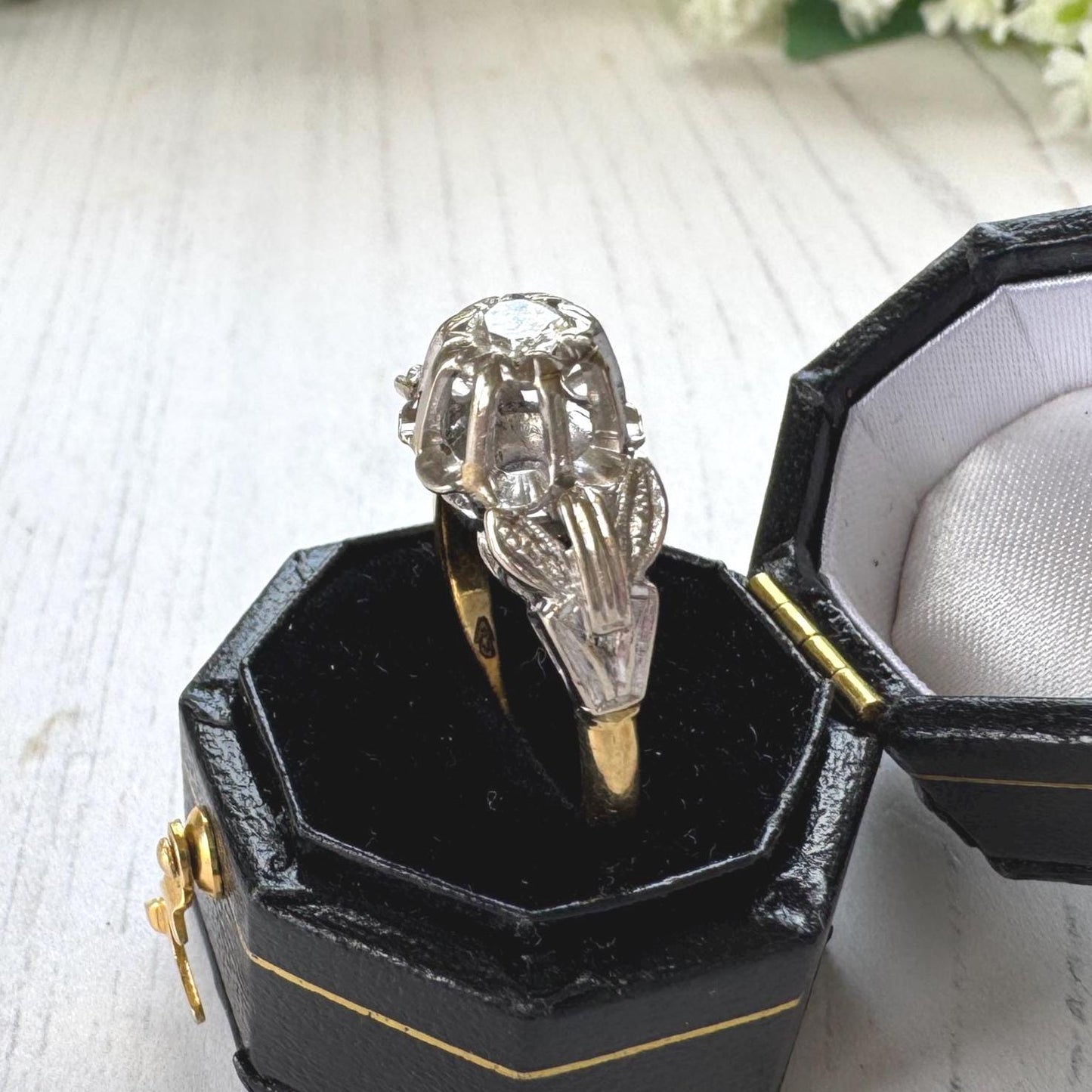 1970s Diamond Solitaire Ring, 18ct Gold, High-Set Statement Mount
