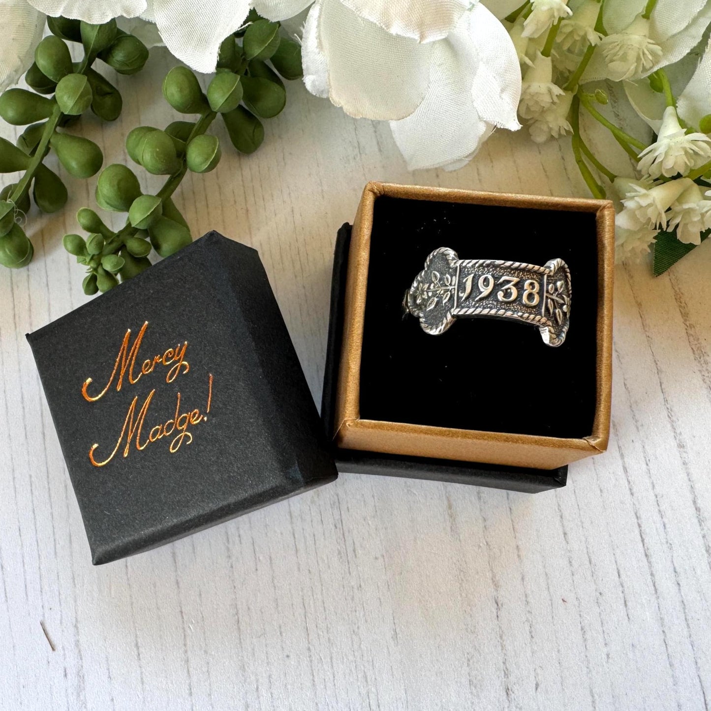 1938 Sterling Silver Statement Ring | Birmingham Hallmarked | St John Ambulance Bar | Reimagined Antique Silver