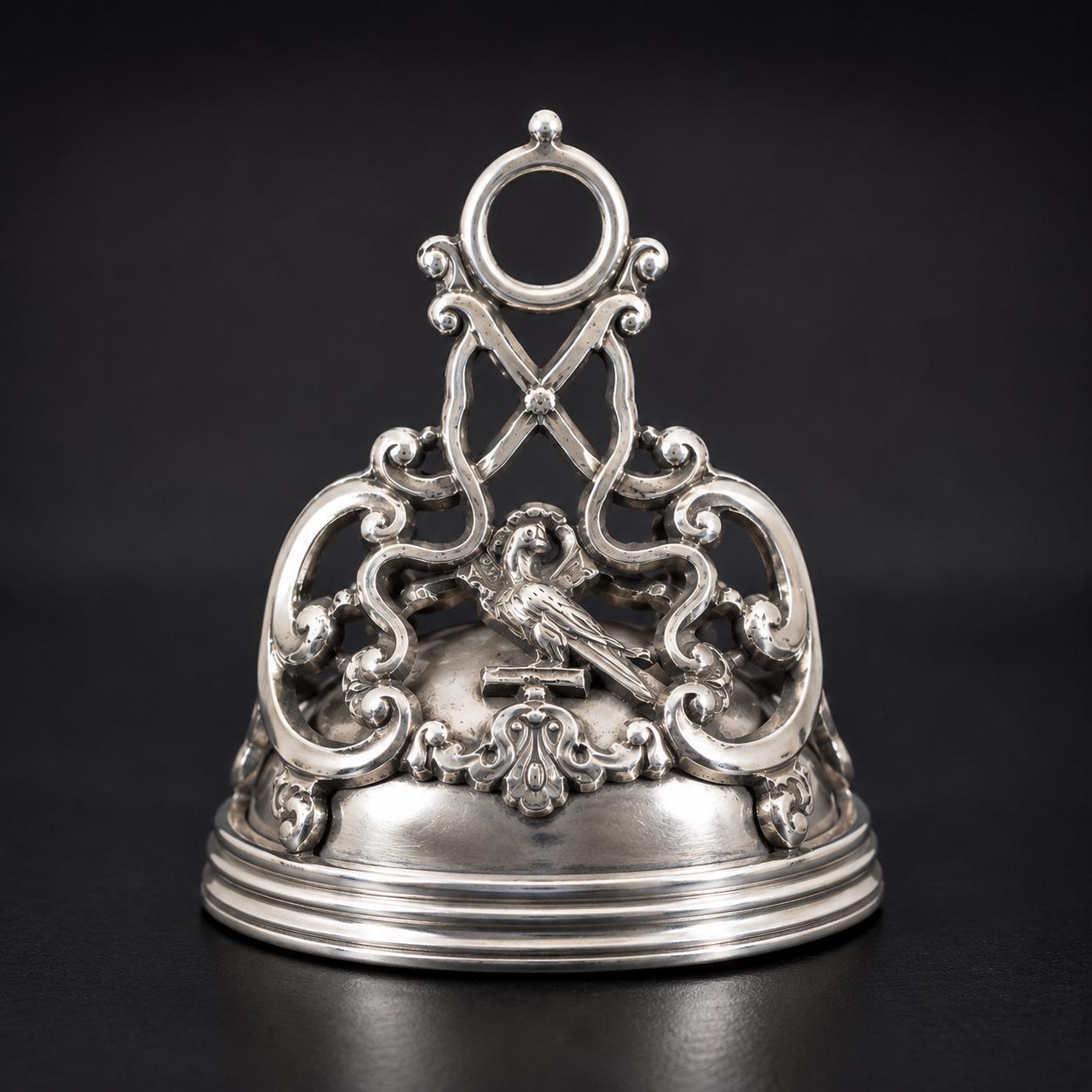 Rare Antique Georgian Large Sterling Silver Slag Glass Seal Fob Pendant.
