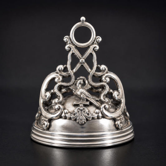 Rare Antique Georgian Large Sterling Silver Slag Glass Seal Fob Pendant.