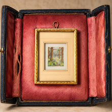 Charger l'image dans la galerie, Antique French Gilt Minature Landscape Painting In Original Moseley Ware Fitted Cabinet Case
