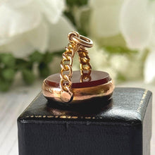Charger l'image dans la galerie, Antique 9ct Gold Spinning Fob Seal Pendant Fob With Bloodstone And Carnelian
