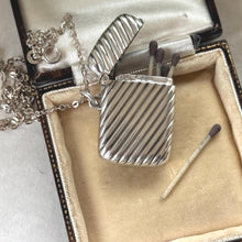 Load image into Gallery viewer, Antique Sterling Silver Miniature Vesta Match Safe Pendant, Chester 1901 Payton Pepper, Victorian Chatelaine Accessory
