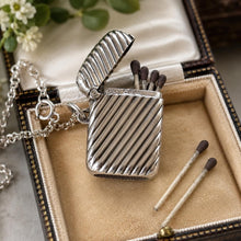 Load image into Gallery viewer, Antique Sterling Silver Miniature Vesta Match Safe Pendant, Chester 1901 Payton Pepper, Victorian Chatelaine Accessory
