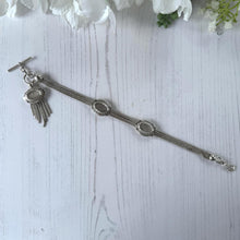 Load image into Gallery viewer, Antique Victorian Sterling Silver Albertina with Sliding Charms and Tassel, Circa 1840
