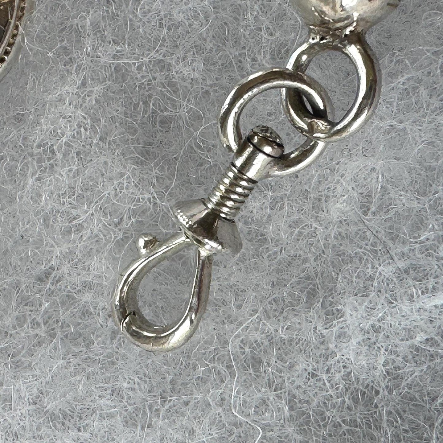 Antique Victorian Sterling Silver Albertina with Sliding Charms and Tassel, Circa 1840