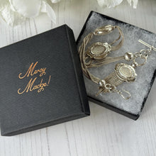 Load image into Gallery viewer, Antique Victorian Sterling Silver Albertina with Sliding Charms and Tassel, Circa 1840
