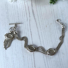 Load image into Gallery viewer, Antique Victorian Sterling Silver Albertina with Sliding Charms and Tassel, Circa 1840
