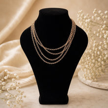 Load image into Gallery viewer, Antique Victorian 9ct Rose Rolled Gold Guard Chain. 56" (142cm) Belcher/Rolo Link Gold-Filled Muff Chain Necklace
